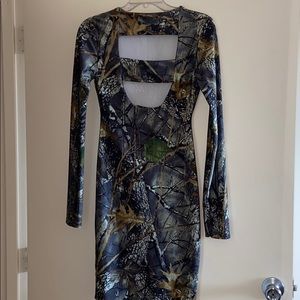 Custom Hunter Green Cut-Out Dress